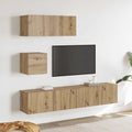 vidaXL 4-cz. zestaw szafek TV, dąb artisan, materiał drewnopochodny
