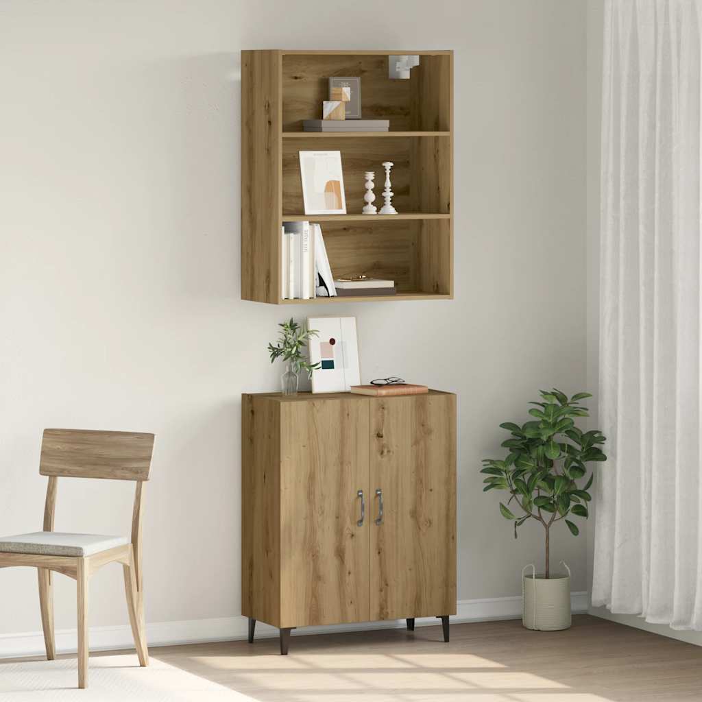 vidaXL Komoda z szafką ścienną, dąb artisan