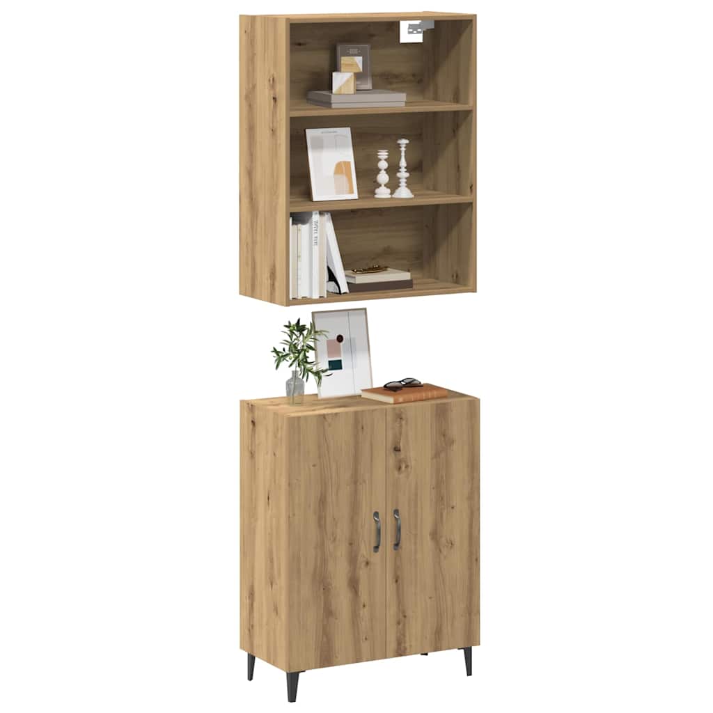 vidaXL Komoda z szafką ścienną, dąb artisan