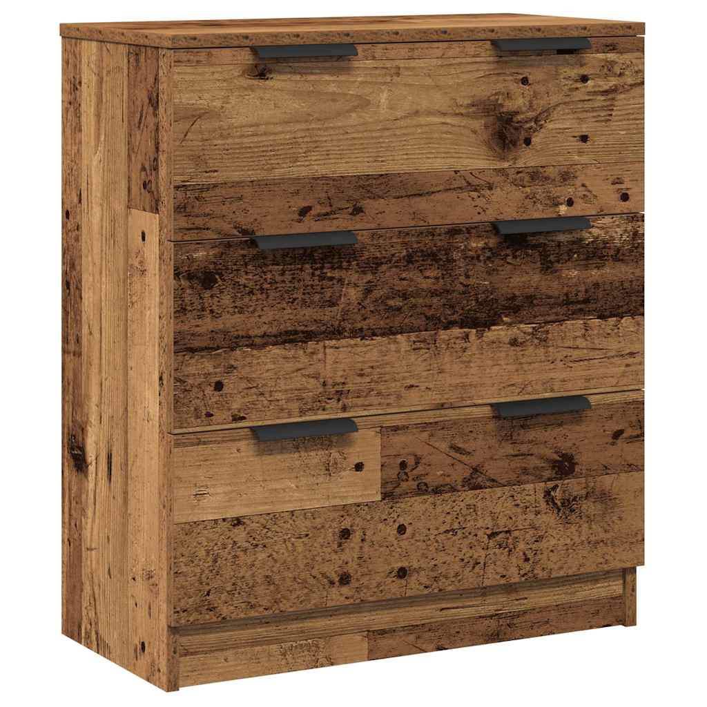 vidaXL Komody 3 szt., stare drewno 60x30x70 cm materiał drewnopochodny