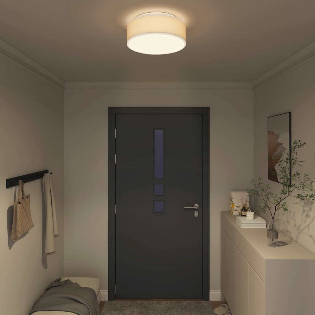 vidaXL Lampa Sufitowa Z reflektorami Biały 38 x 38 x 13,5 cm tkanina