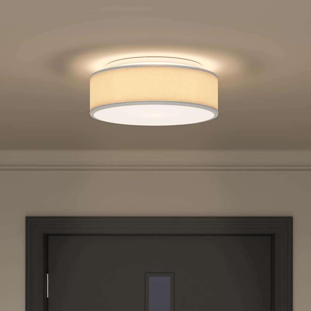 vidaXL Lampa Sufitowa Z reflektorami Szary 38 x 38 x 13,5 cm tkanina