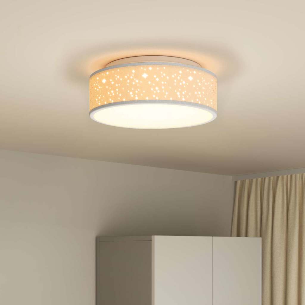 vidaXL Lampa Sufitowa Z reflektorami Szary 38 x 38 x 13,5 cm tkanina