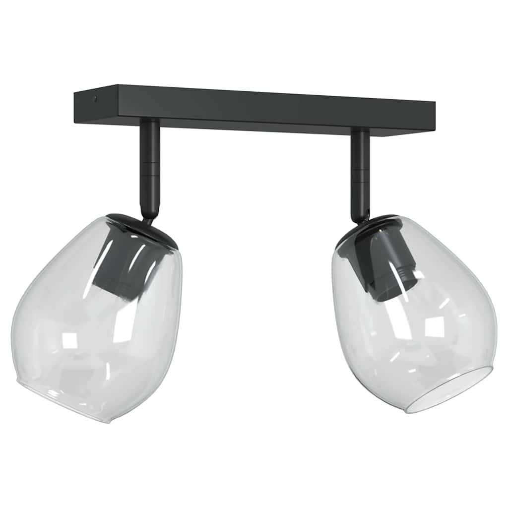vidaXL Reflektor sufitowy Czarny 33 x 13 x 26 cm Szkło i Metal