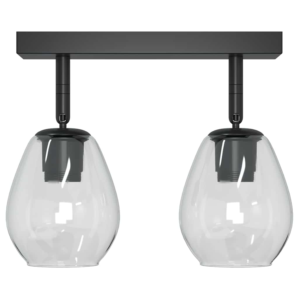 vidaXL Reflektor sufitowy Czarny 33 x 13 x 26 cm Szkło i Metal