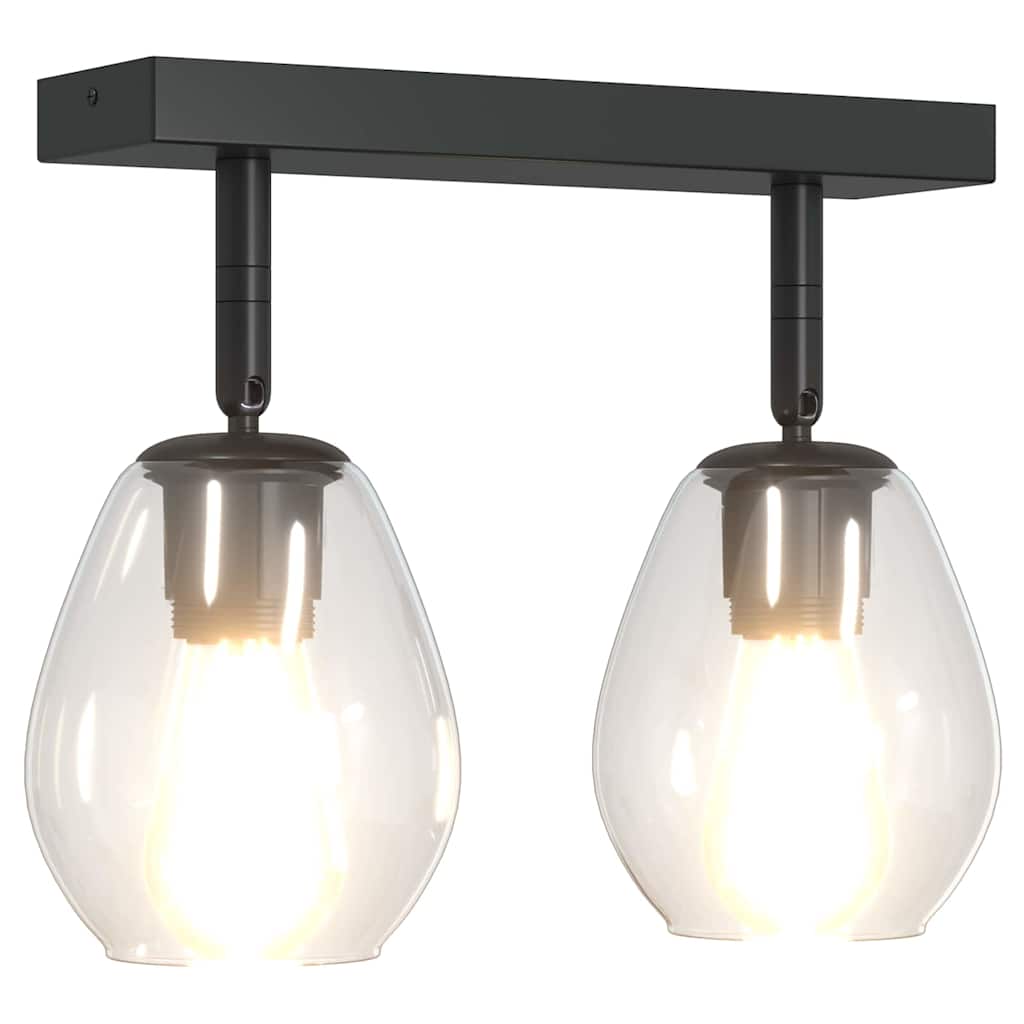 vidaXL Reflektor sufitowy Czarny 33 x 13 x 26 cm Szkło i Metal
