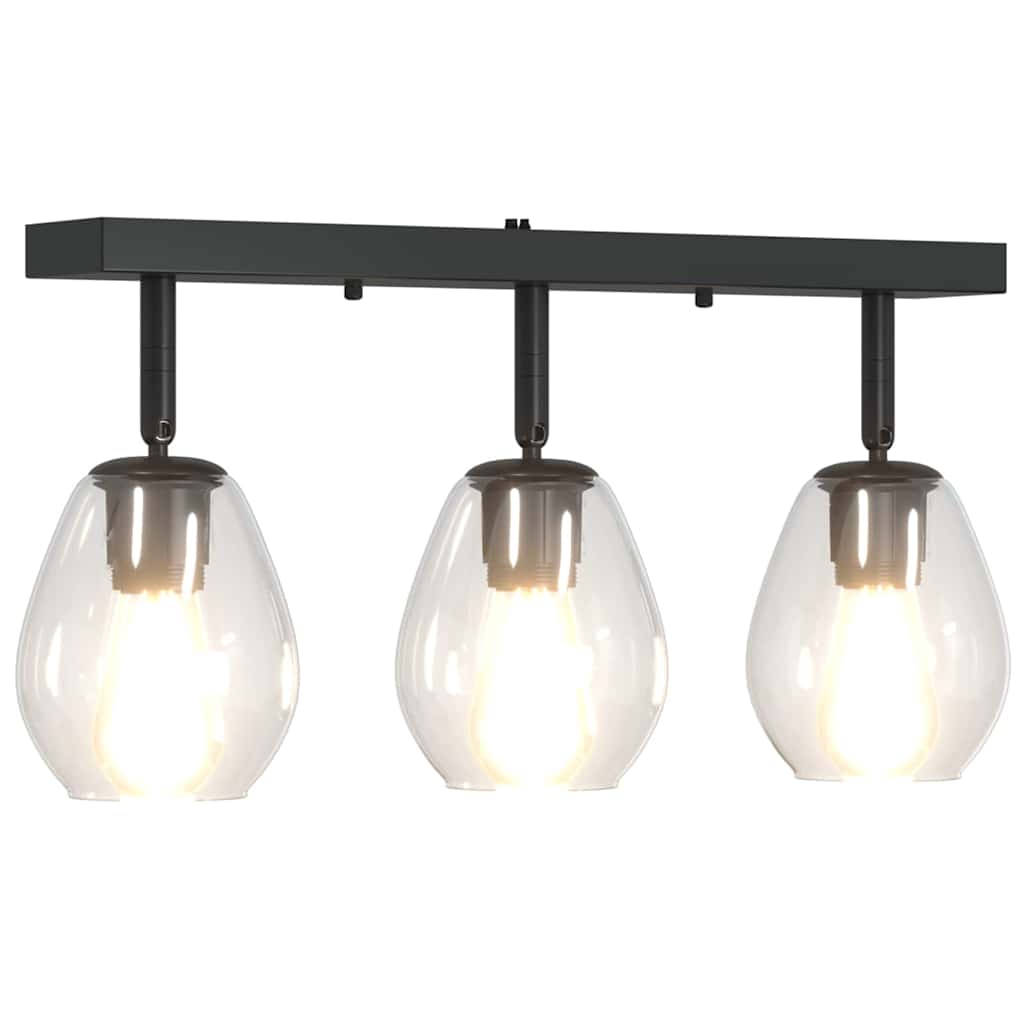 vidaXL Reflektor sufitowy Czarny 54 x 13 x 26 cm Szkło i Metal