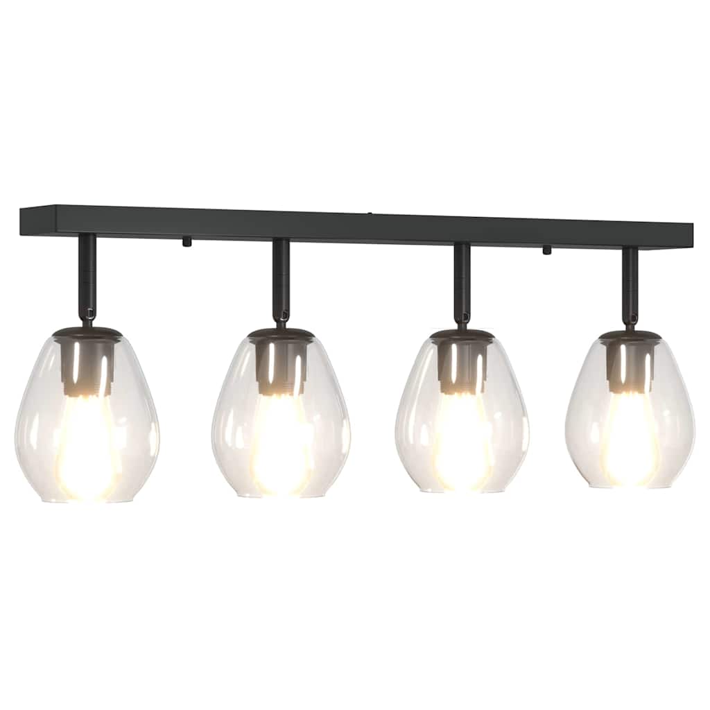 vidaXL Reflektor sufitowy Czarny 73.5 x 13 x 26 cm Szkło i Metal