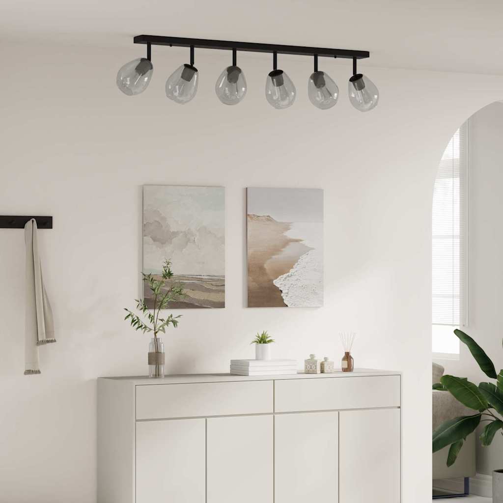 vidaXL Reflektor sufitowy Czarny 110,5 x 13 x 26 cm Szkło i Metal
