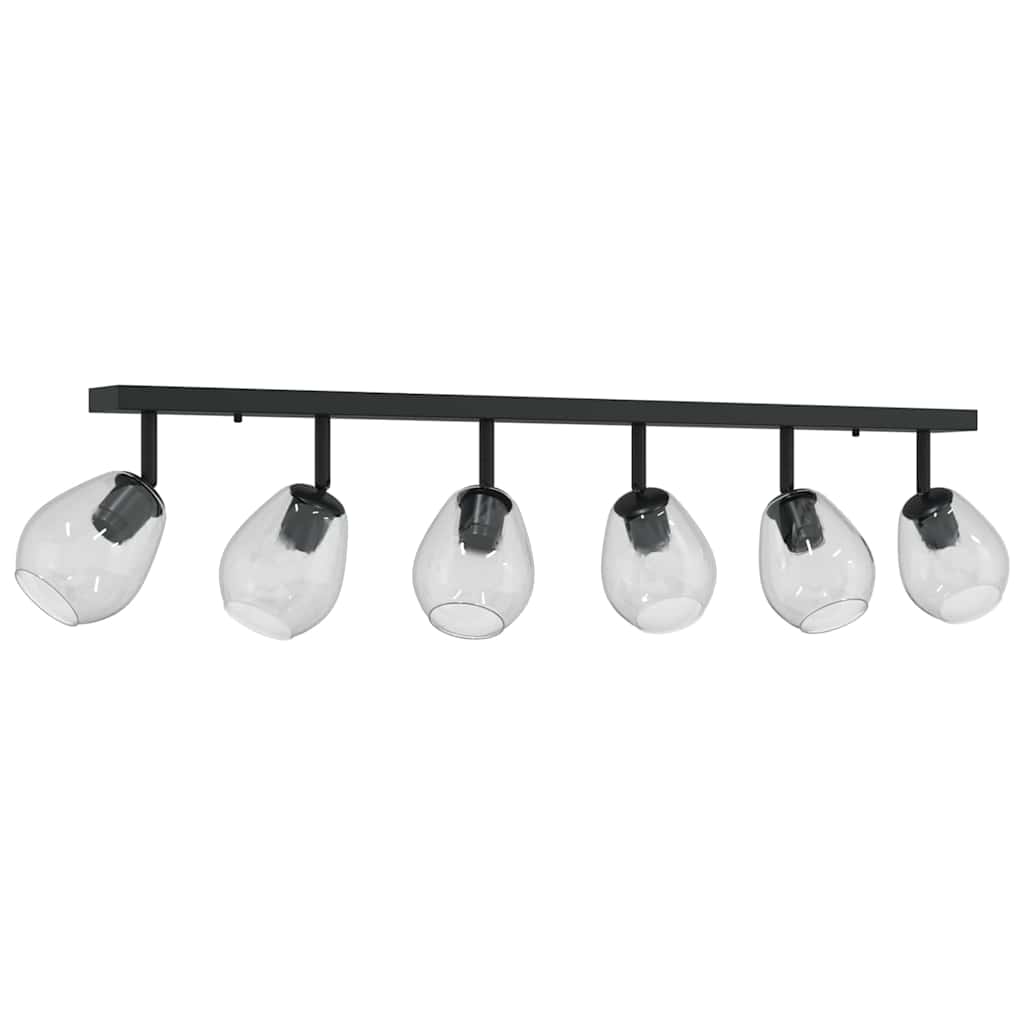 vidaXL Reflektor sufitowy Czarny 110,5 x 13 x 26 cm Szkło i Metal