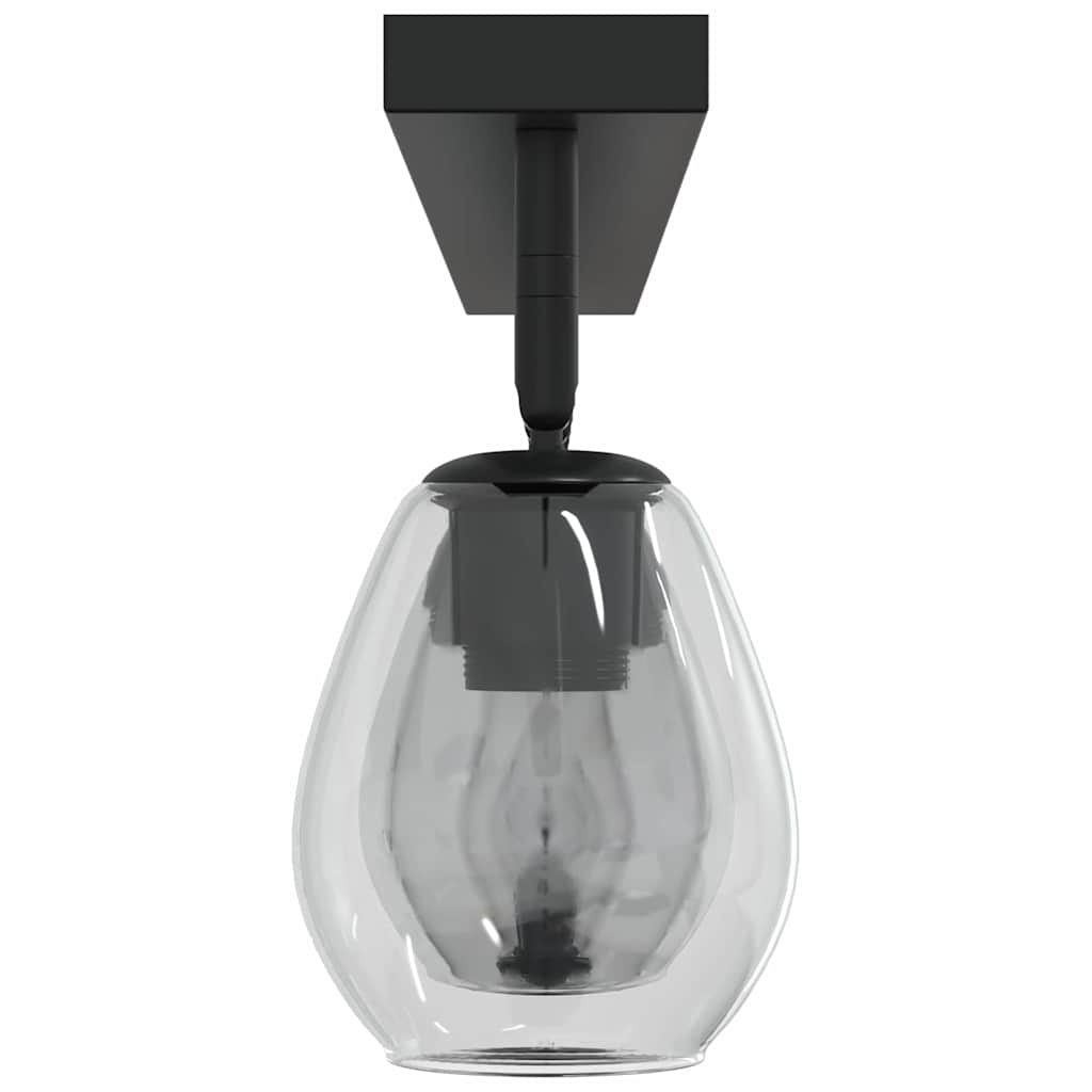 vidaXL Reflektor sufitowy Czarny 110,5 x 13 x 26 cm Szkło i Metal