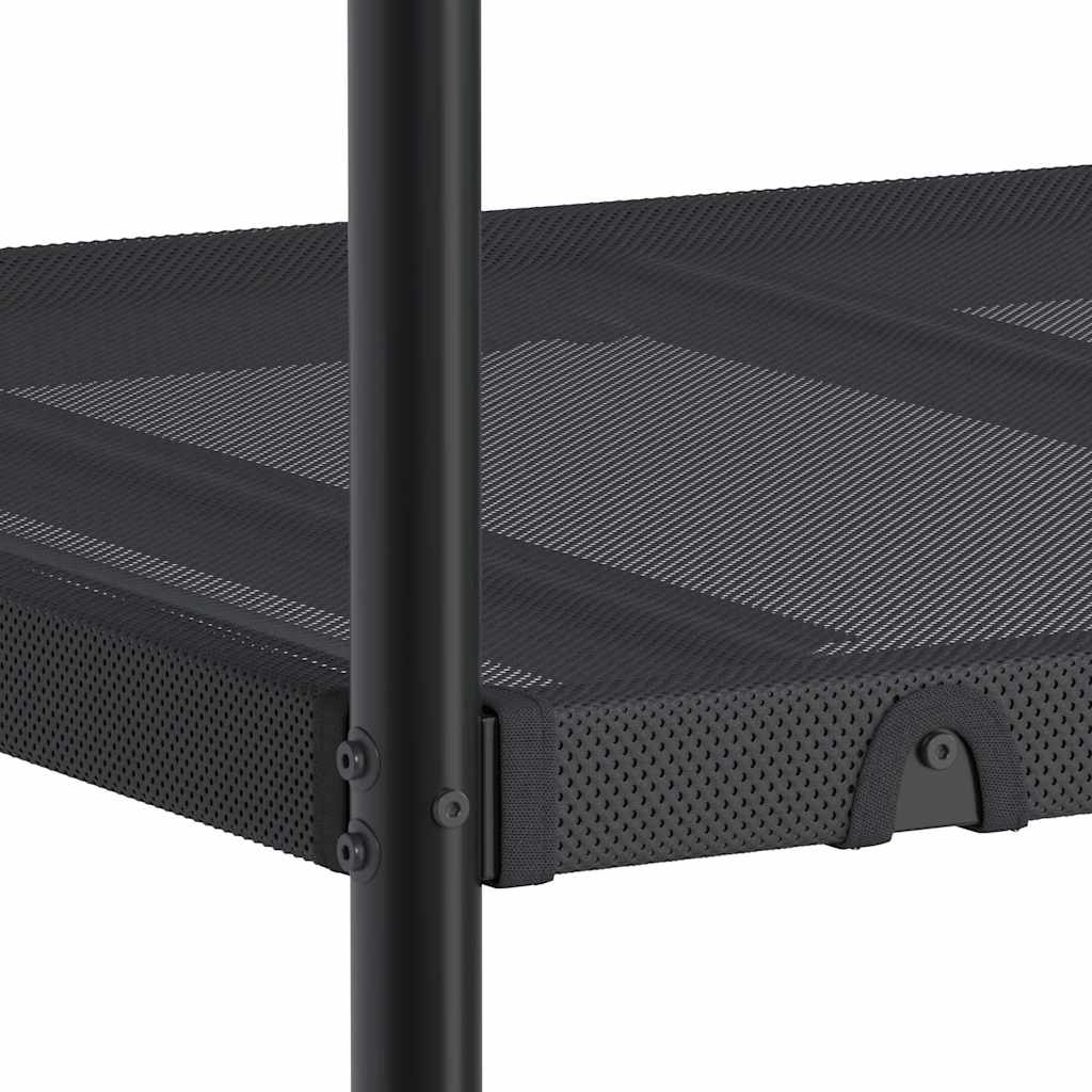 vidaXL Łóżko piętrowe bez materaca, czarne, 75x190 cm, stal