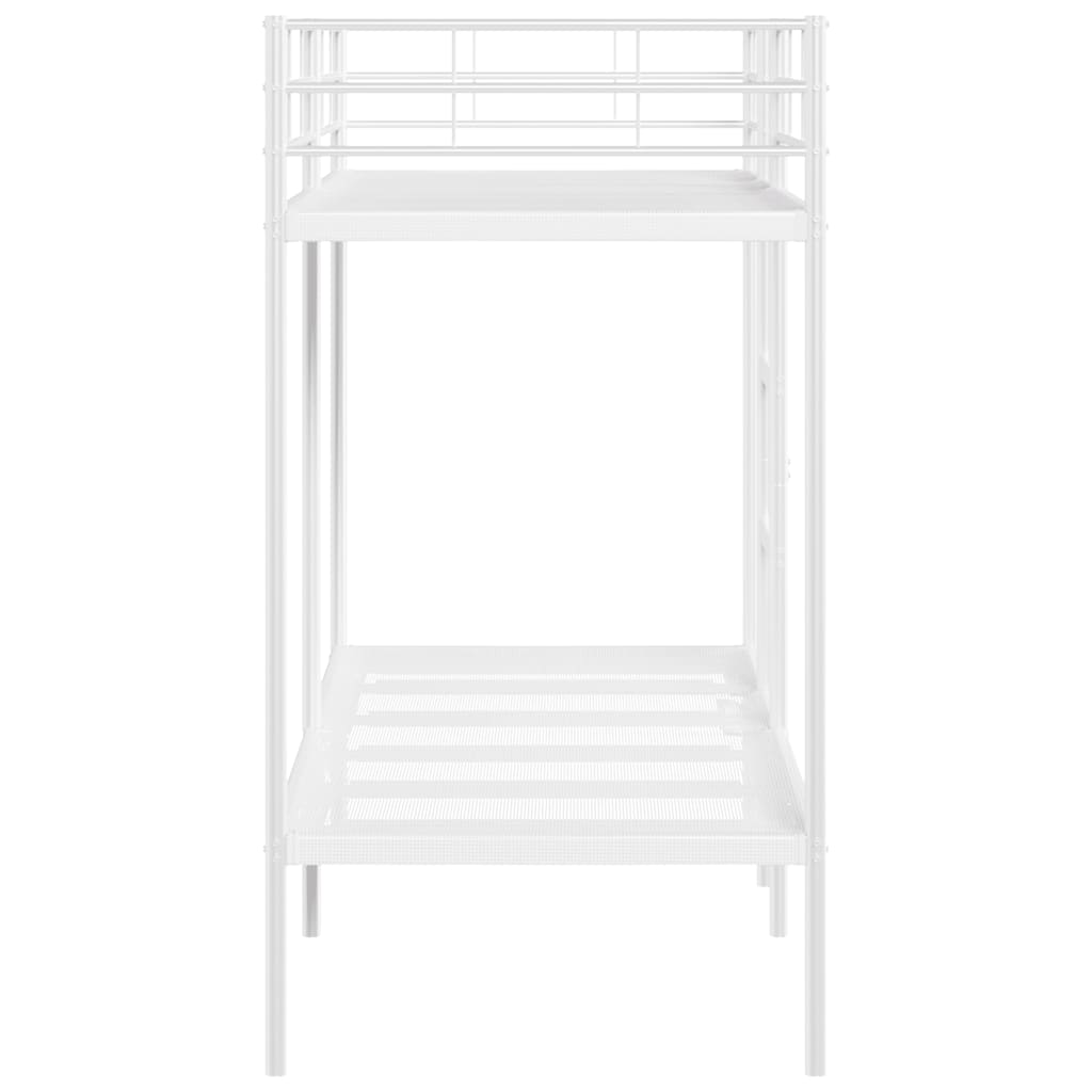 vidaXL Łóżko piętrowe bez materaca, białe, 75x190 cm, stal
