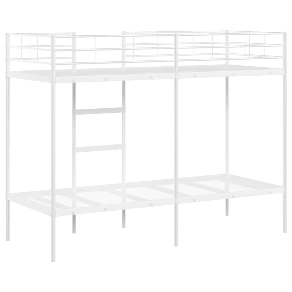 vidaXL Łóżko piętrowe bez materaca, białe, 75x190 cm, stal