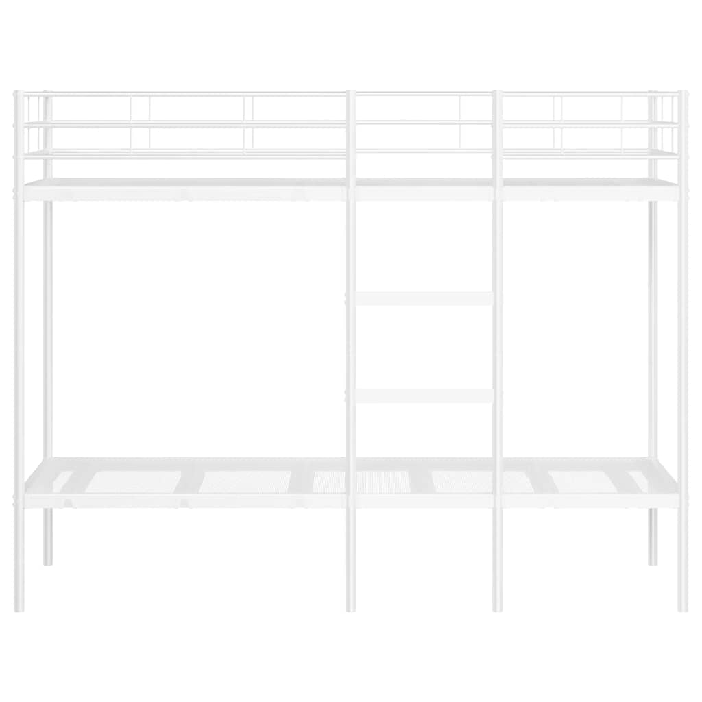 vidaXL Łóżko piętrowe bez materaca, białe, 80x200 cm, stal