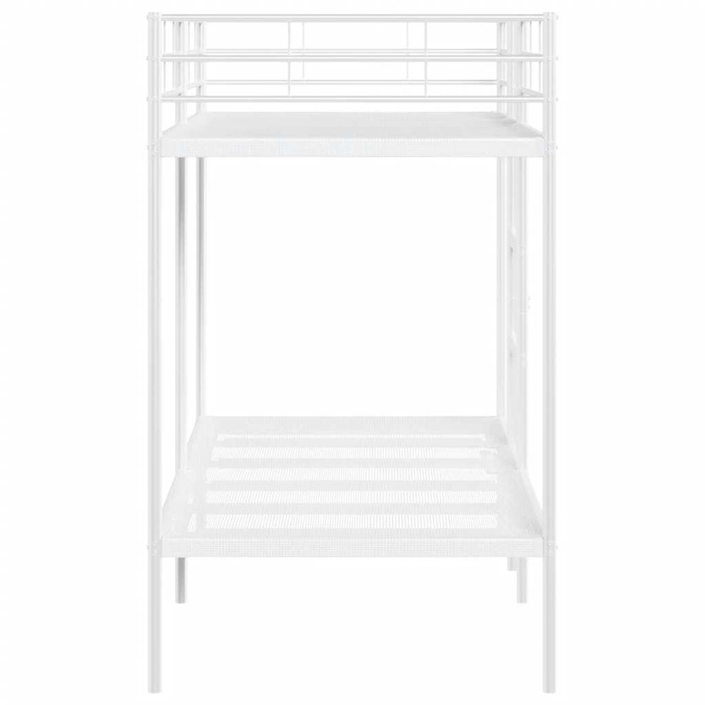 vidaXL Łóżko piętrowe bez materaca, białe, 90x190 cm, stal