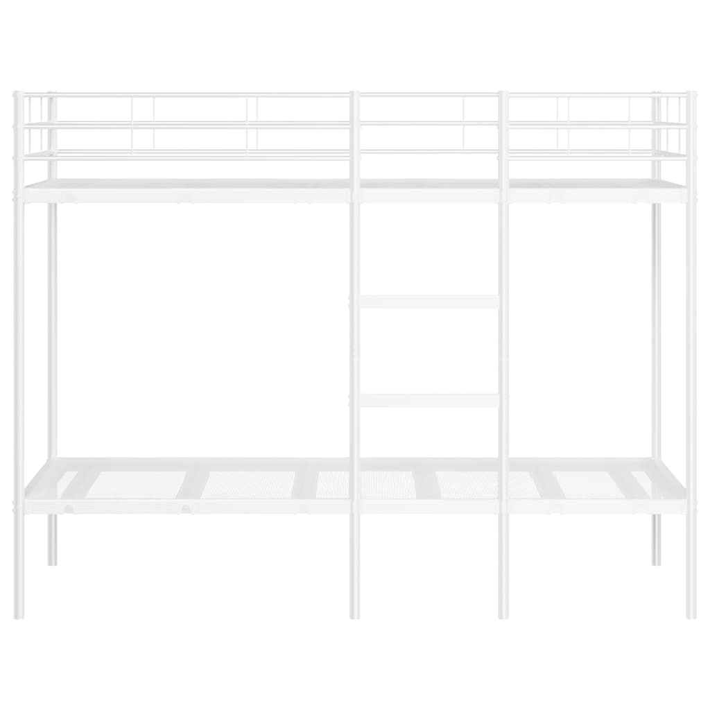 vidaXL Łóżko piętrowe bez materaca, białe, 90x200 cm, stal