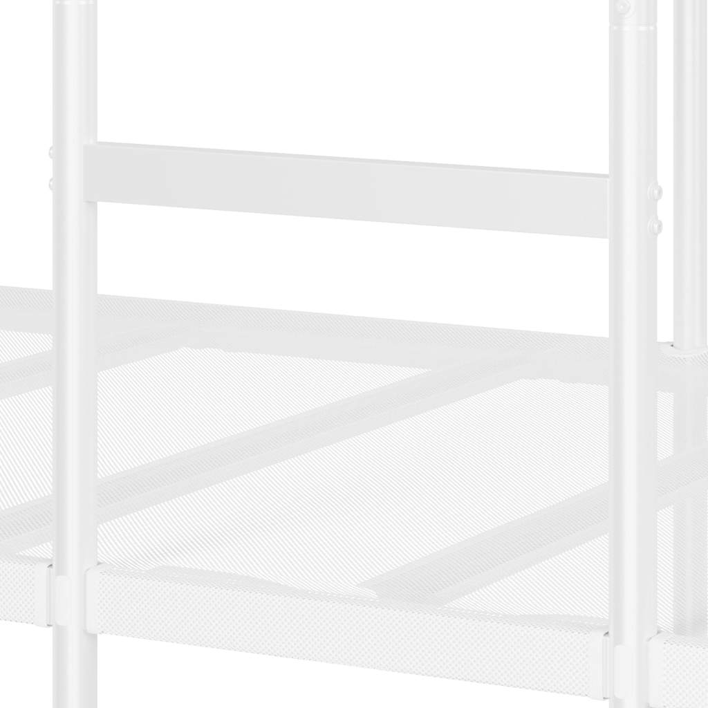 vidaXL Łóżko piętrowe bez materaca, białe, 90x200 cm, stal