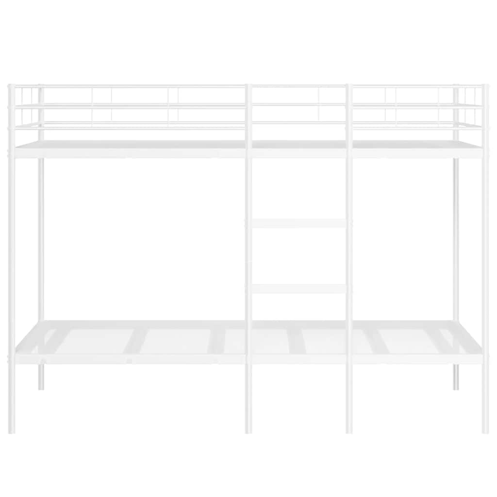 vidaXL Łóżko piętrowe bez materaca, białe, 100x200 cm, stal