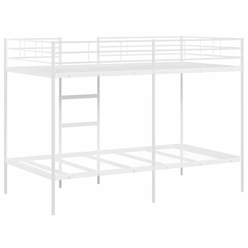 vidaXL Łóżko piętrowe bez materaca, białe, 100x200 cm, stal