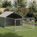 vidaXL Zewnętrzna buda dla psa z wybiegiem 7x2x1,5 m Stal ocynkowana