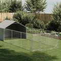 vidaXL Zewnętrzna buda dla psa z wybiegiem 6x2x1,5 m Stal ocynkowana