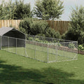 vidaXL Zewnętrzna buda dla psa z wybiegiem 8x2x1,5 m Stal ocynkowana