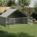 vidaXL Zewnętrzna buda dla psa z wybiegiem 3x3x1,9 m Stal ocynkowana