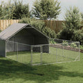 vidaXL Zewnętrzna buda dla psa z wybiegiem 6x3x1,9 m Stal ocynkowana