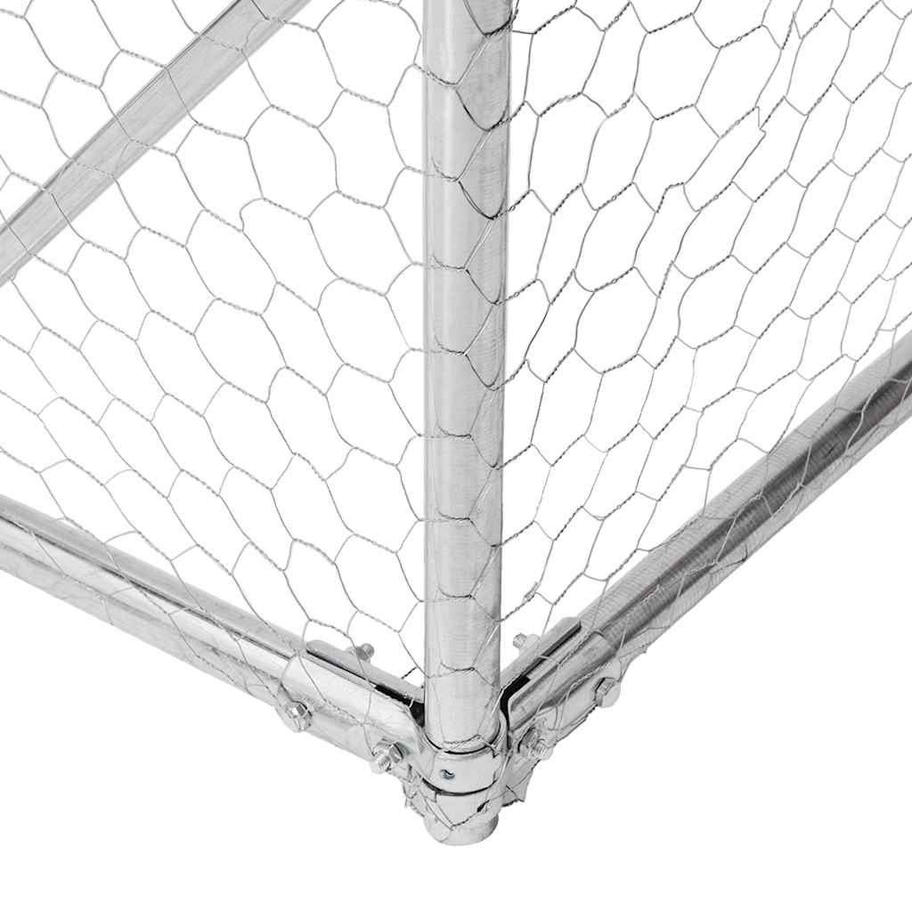 vidaXL Zewnętrzna buda dla psa z wybiegiem 5x3x1,9 m Stal ocynkowana