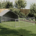 vidaXL Zewnętrzna buda dla psa z wybiegiem 7x3x1,9 m Stal ocynkowana