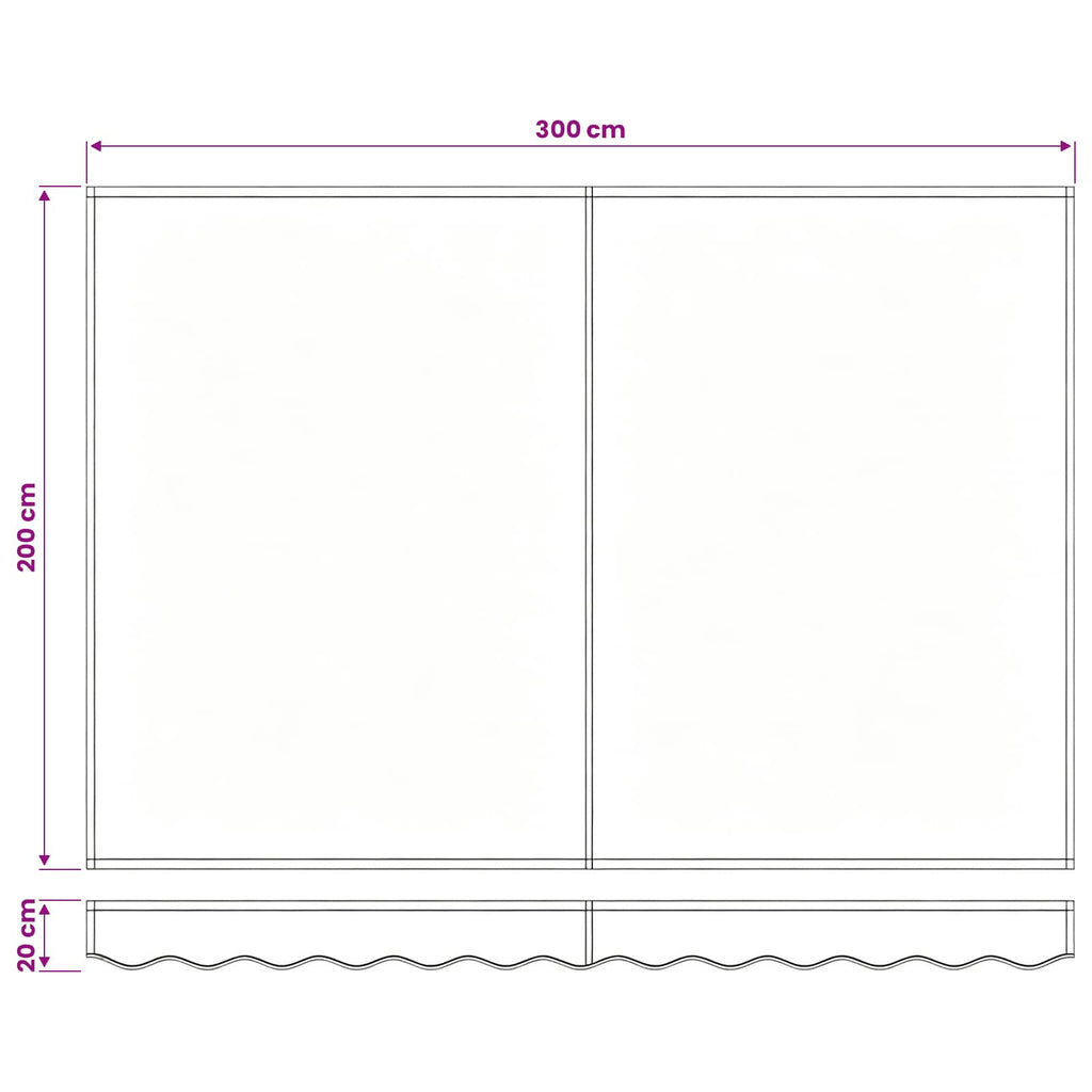 vidaXL Materiał zapasowy do markizy Żółty i Biały 280 x 195 cm