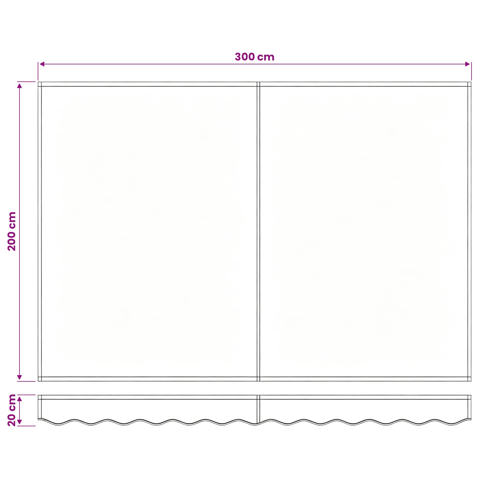 vidaXL Materiał zapasowy do markizy Żółty i Biały 280 x 195 cm