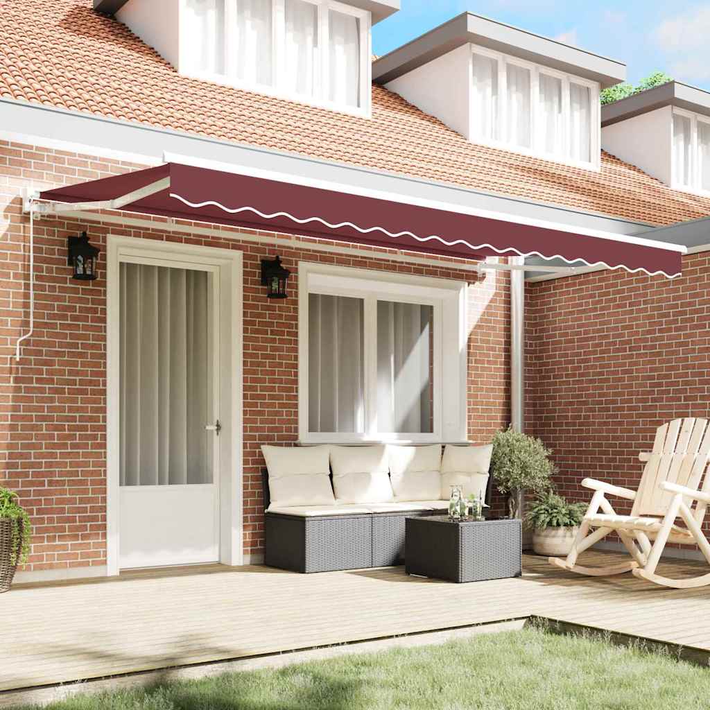 vidaXL Materiał zapasowy do markizy Czerwony burgund 4 x 2 m Poliester