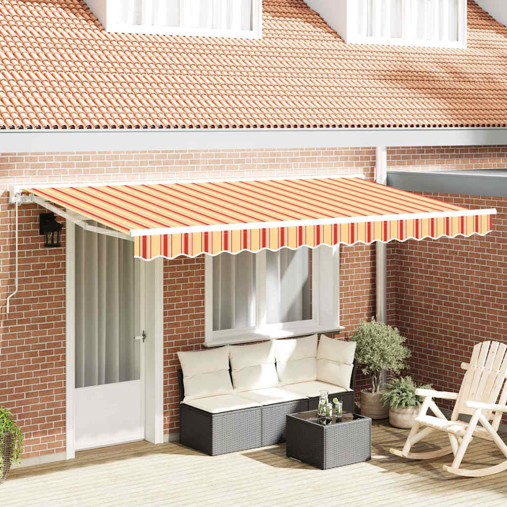 vidaXL Materiał zapasowy do markizy Żółty i pomarańczowy 380 x 195 cm