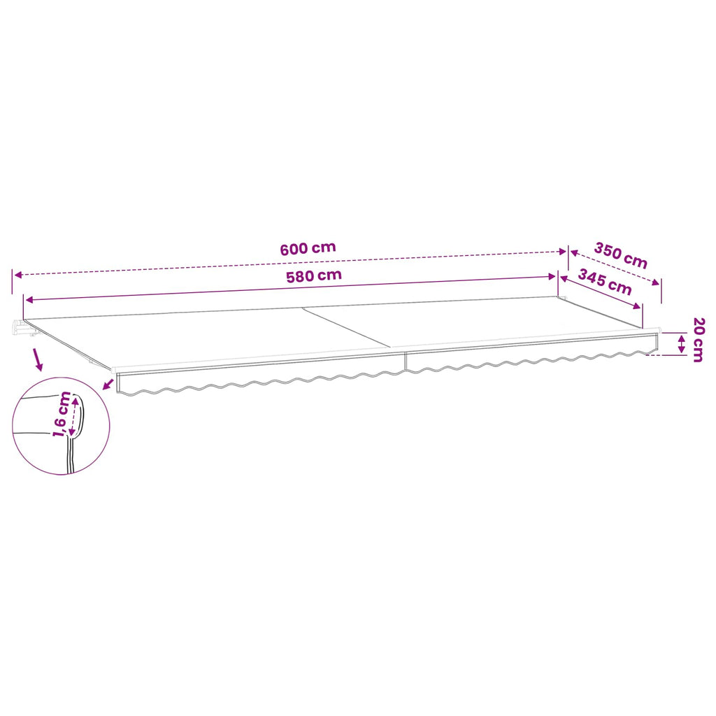 vidaXL Wymienne poszycie markizy do 6x3.5 m Beżowy Poliester