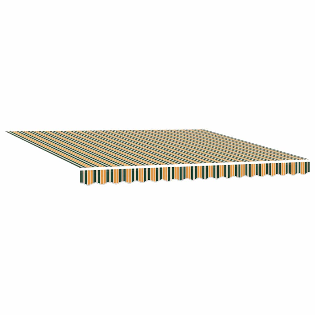 vidaXL Materiał zapasowy do markizy Zielony i Żółty 380 x 345 cm