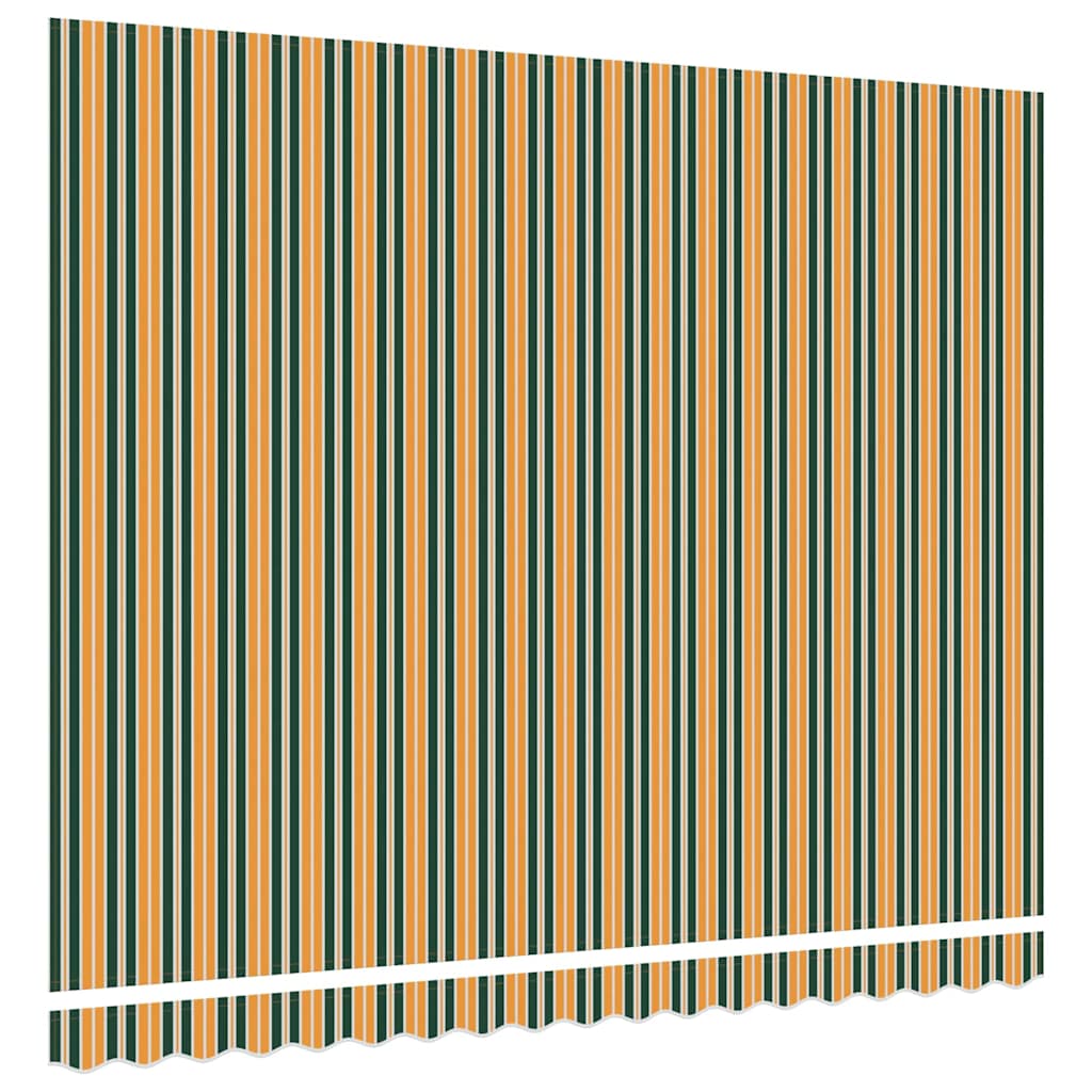 vidaXL Materiał zapasowy do markizy Zielony i Żółty 380 x 345 cm
