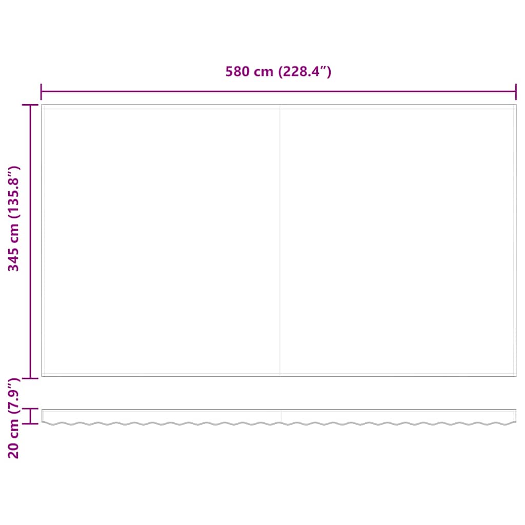 vidaXL Materiał zapasowy do markizy Zielony i Żółty 580 x 345 cm
