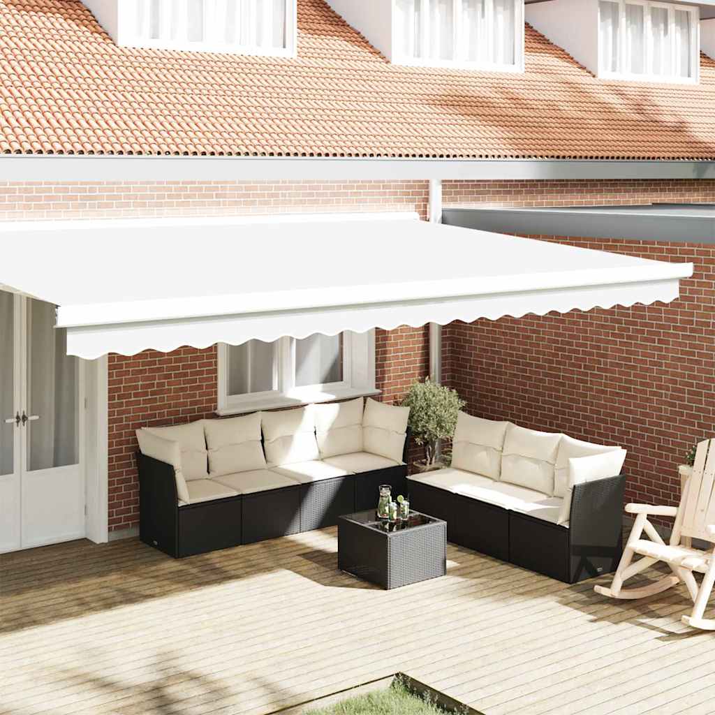 vidaXL Wymiana falbany markizy Biały 480 x 20 cm Poliester