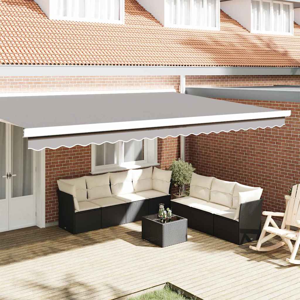 vidaXL Wymiana falbany markizy jasnoszary 480 x 20 cm Poliester