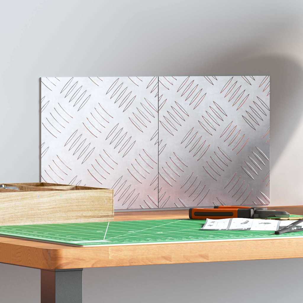 vidaXL Stopień Kwadrat 2 pcs Srebrny 20 x 20 cm Aluminium