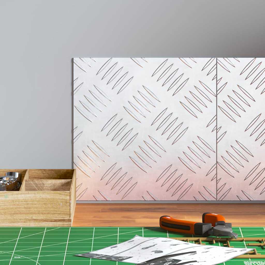 vidaXL Stopień Kwadrat 2 pcs Srebrny 20 x 20 cm Aluminium