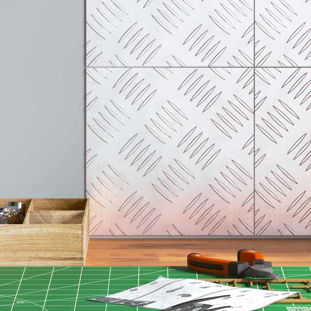 vidaXL Stopień Kwadrat 4 pcs Srebrny 20 x 20 cm Aluminium
