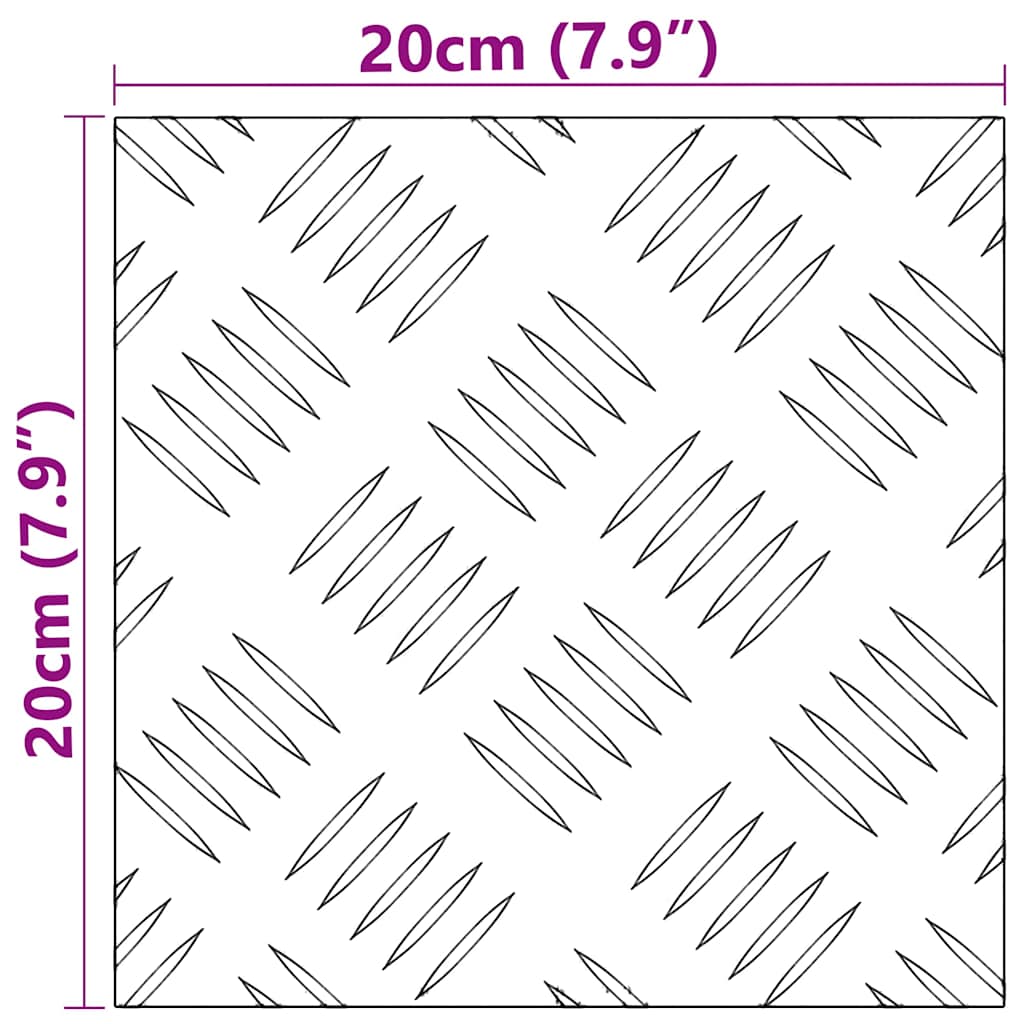 vidaXL Stopień Kwadrat 4 pcs Srebrny 20 x 20 cm Aluminium