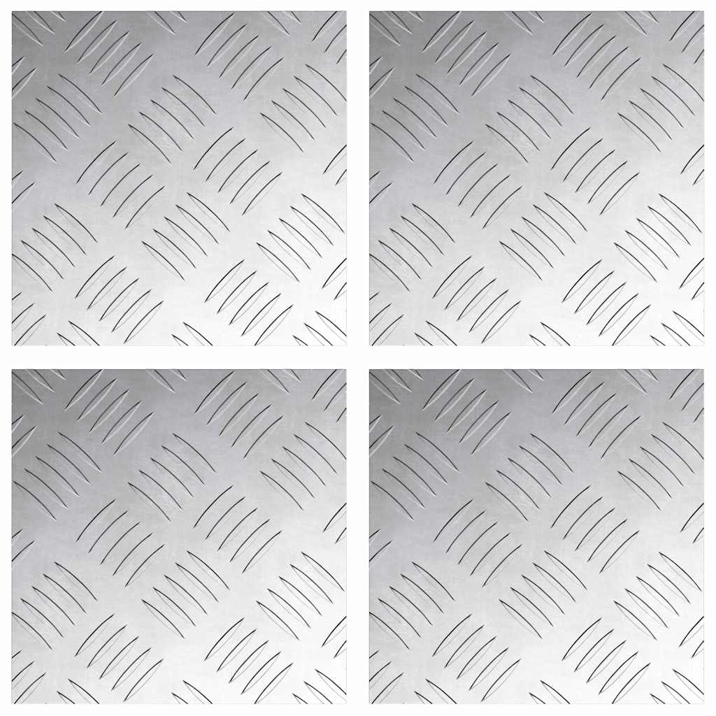 vidaXL Stopień Kwadrat 4 pcs Srebrny 20 x 20 cm Aluminium
