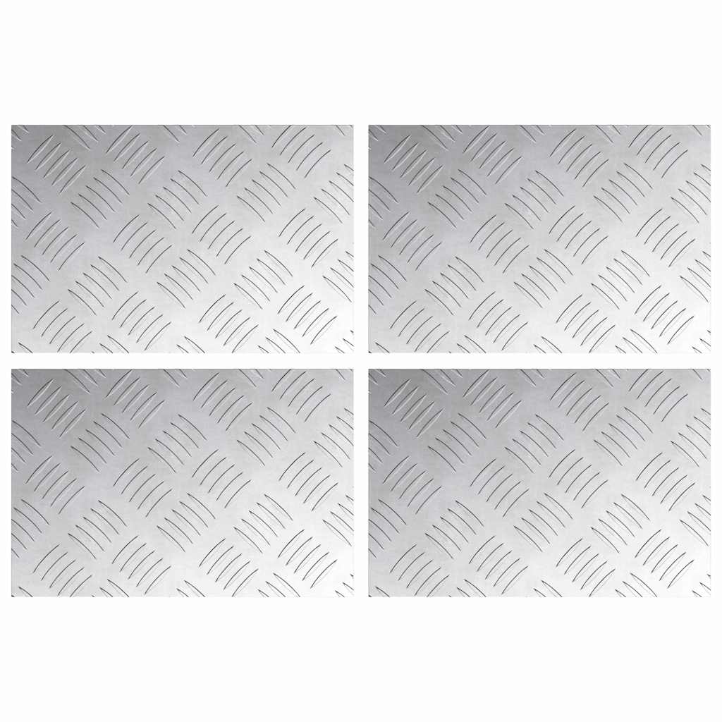 vidaXL Stopień Prostokątny 4 pcs Srebrny 30 x 20 cm Aluminium