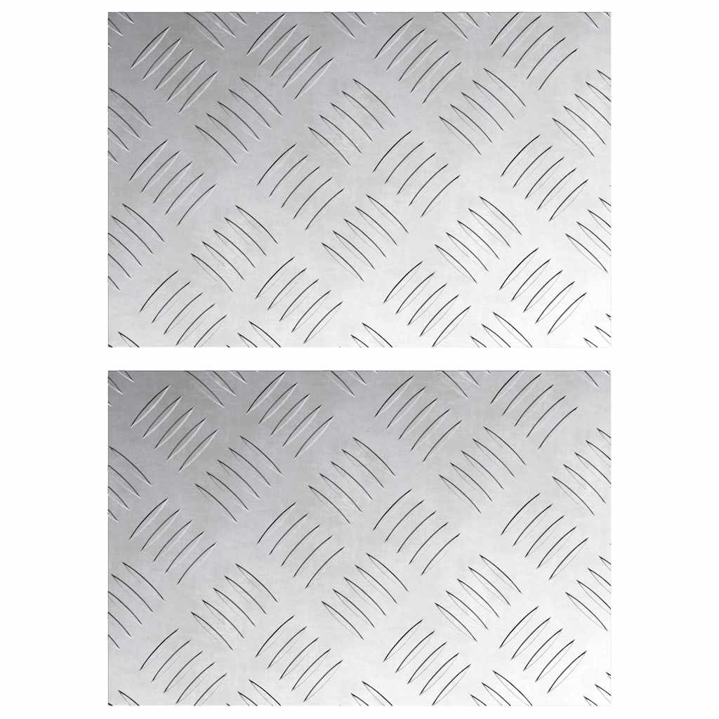 vidaXL Stopień Prostokątny 2 pcs Srebrny 30 x 20 cm Aluminium