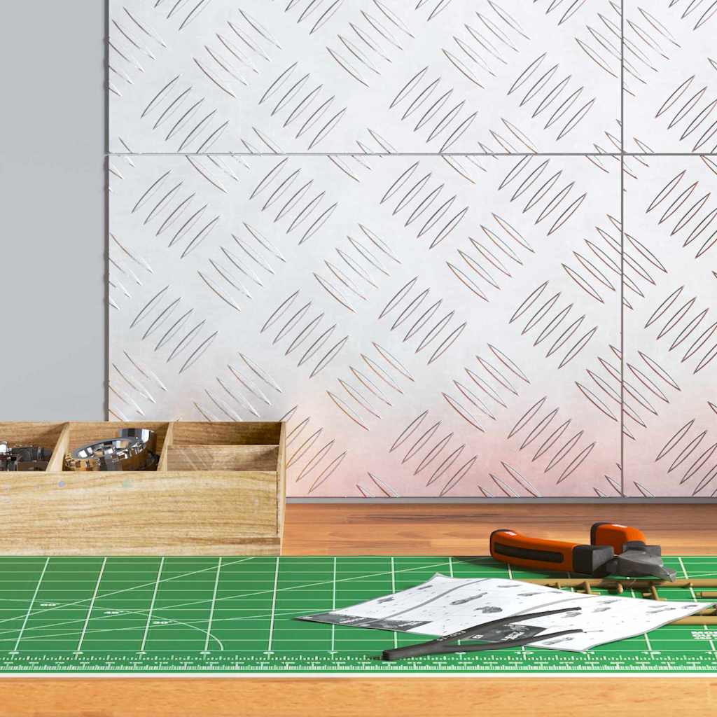 vidaXL Stopień Prostokątny 4 pcs Srebrny 30 x 20 cm Aluminium
