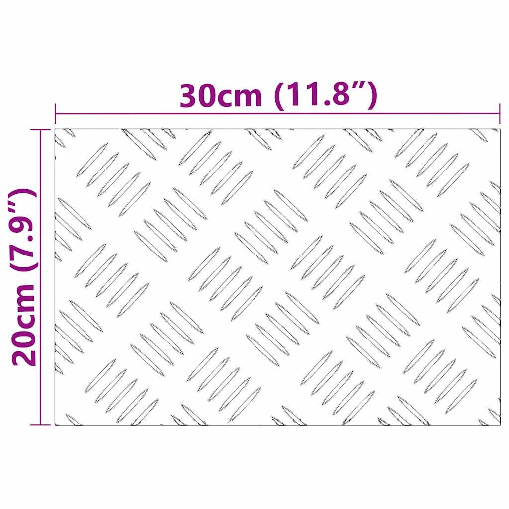 vidaXL Stopień Prostokątny 4 pcs Srebrny 30 x 20 cm Aluminium